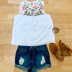 Hidden Jeans Frayed High Waist Jean Shorts